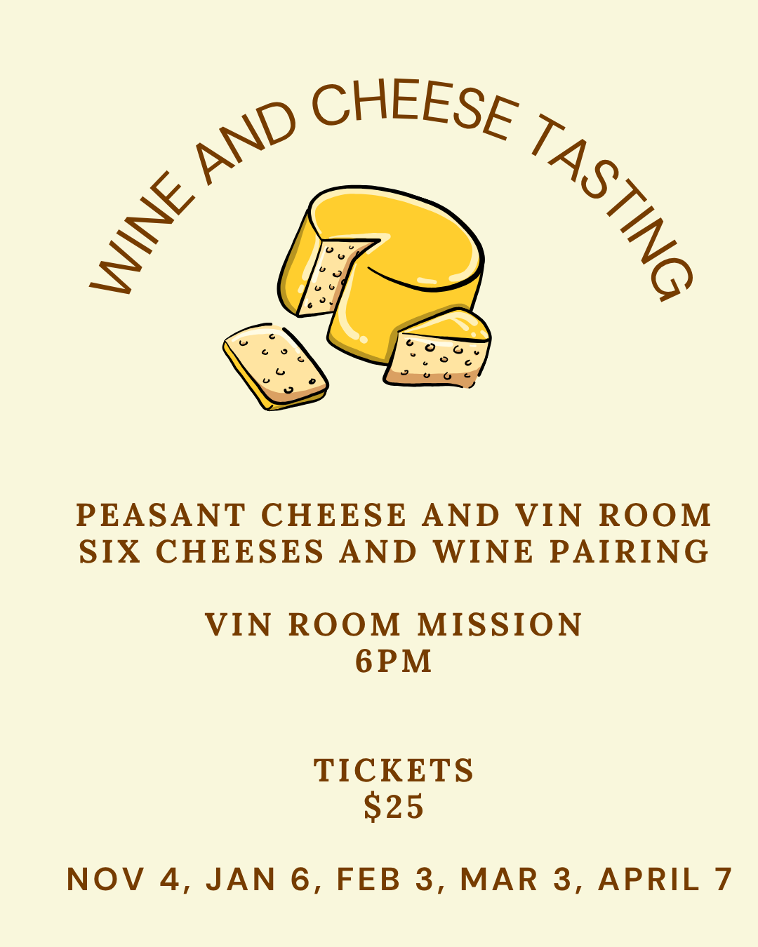 Peasant Cheese and Vin Room Wine Pairing