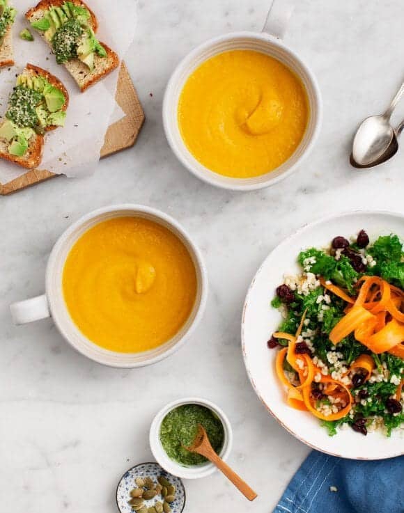 Chili ginger and carrot soup - dairy free, gluten friendly, vegan